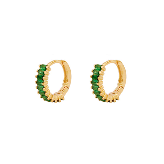 Green zirconia baguette gold - ByMirelae