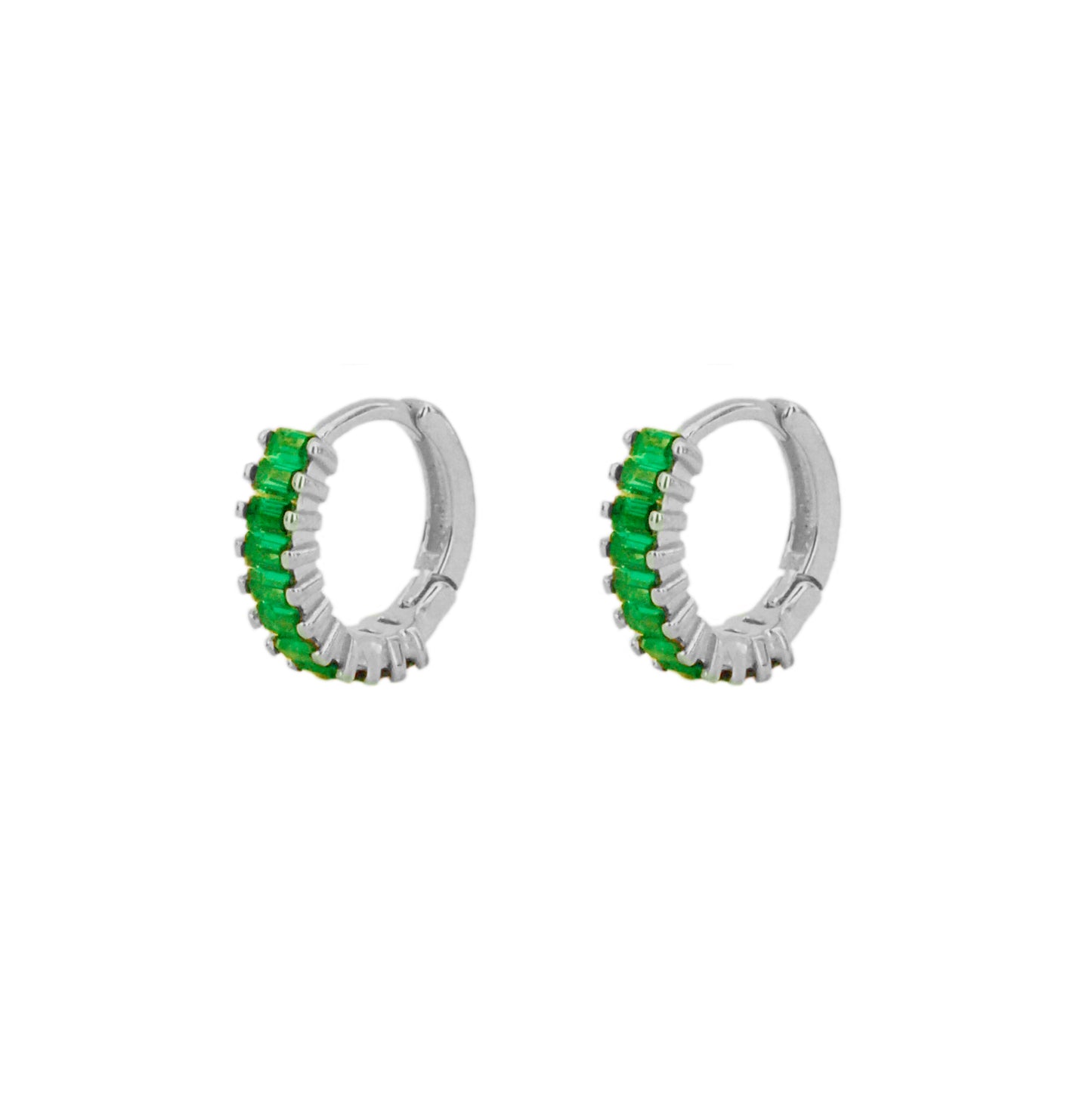 Green zirconia baguette silver - ByMirelae