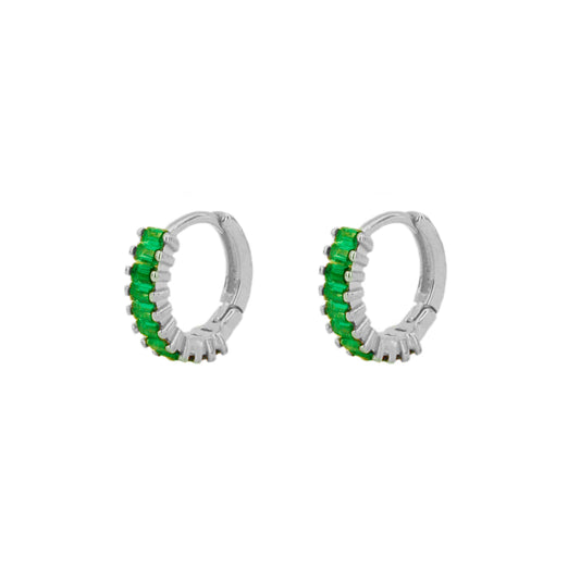 Green zirconia baguette silver - ByMirelae