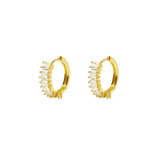 White zirconia baguette gold - ByMirelae