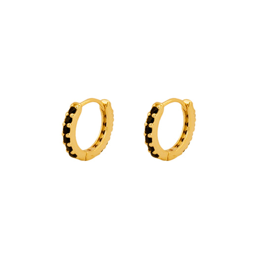 Black zirconia hoop gold - ByMirelae
