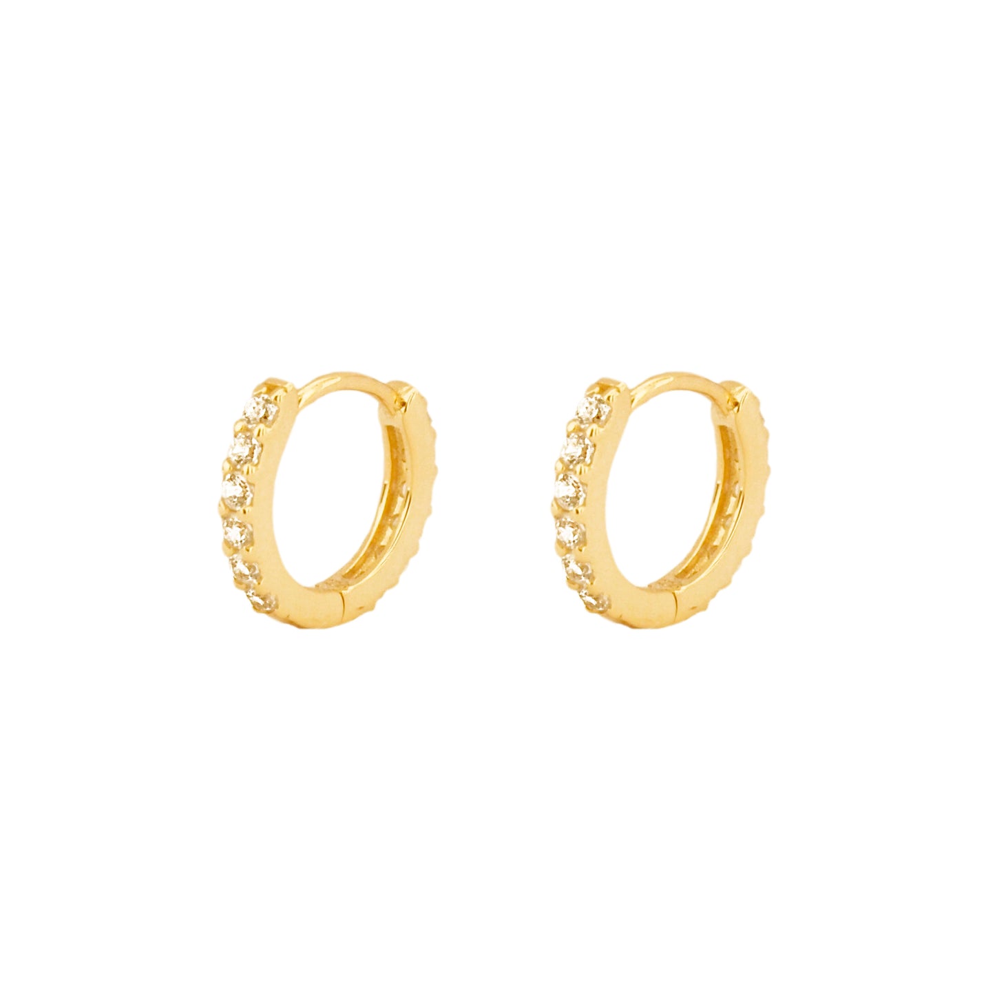 White zirconia hoop gold - ByMirelae