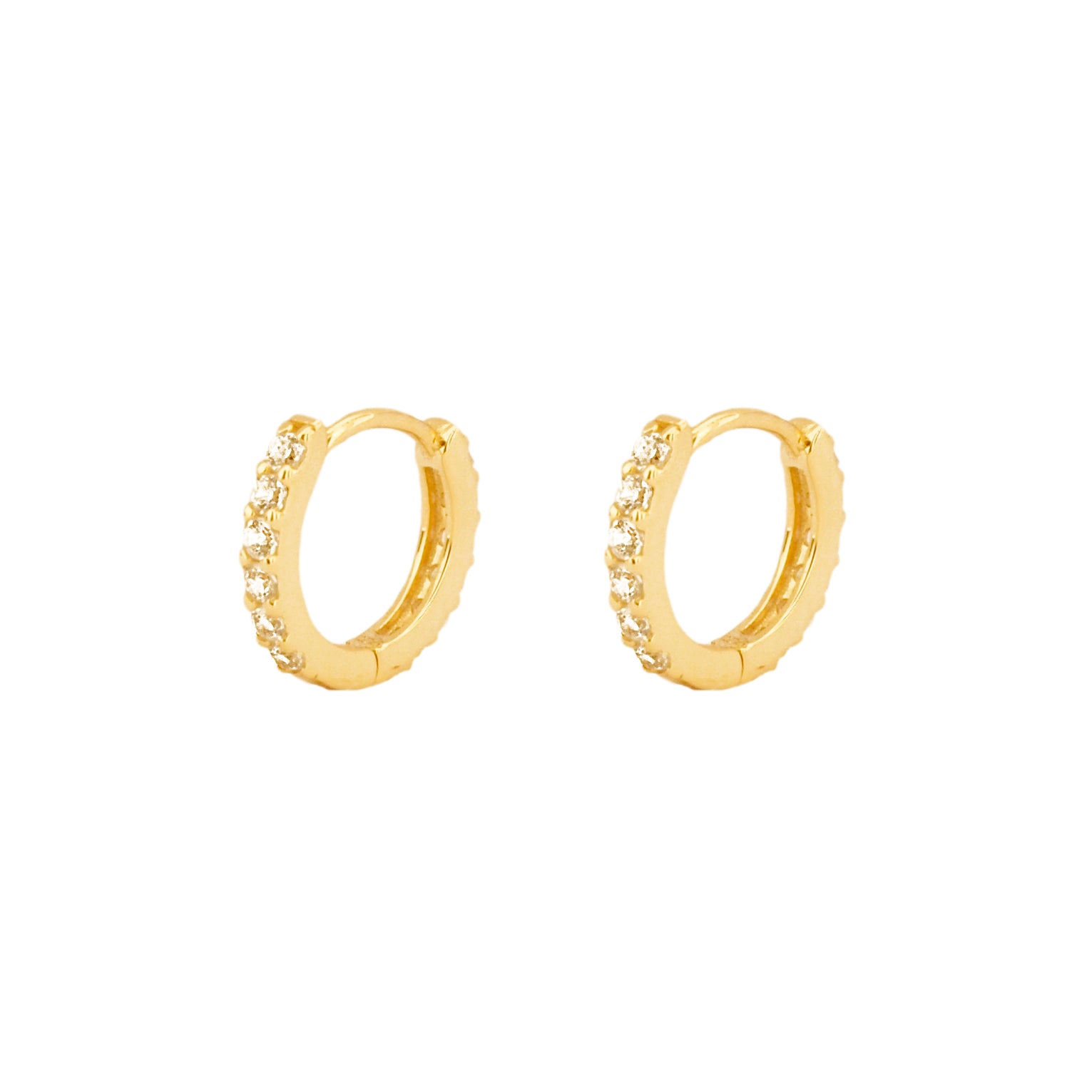 White zirconia hoop gold - ByMirelae