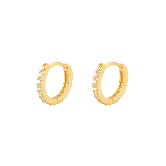 White zirconia hoop gold - ByMirelae