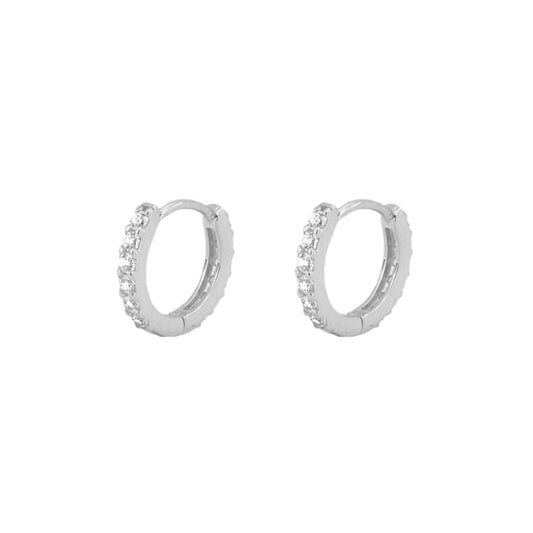 White zirconia hoop silver - ByMirelae