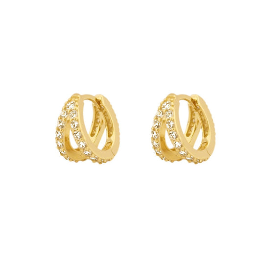 Double zirconia hoop gold - ByMirelae