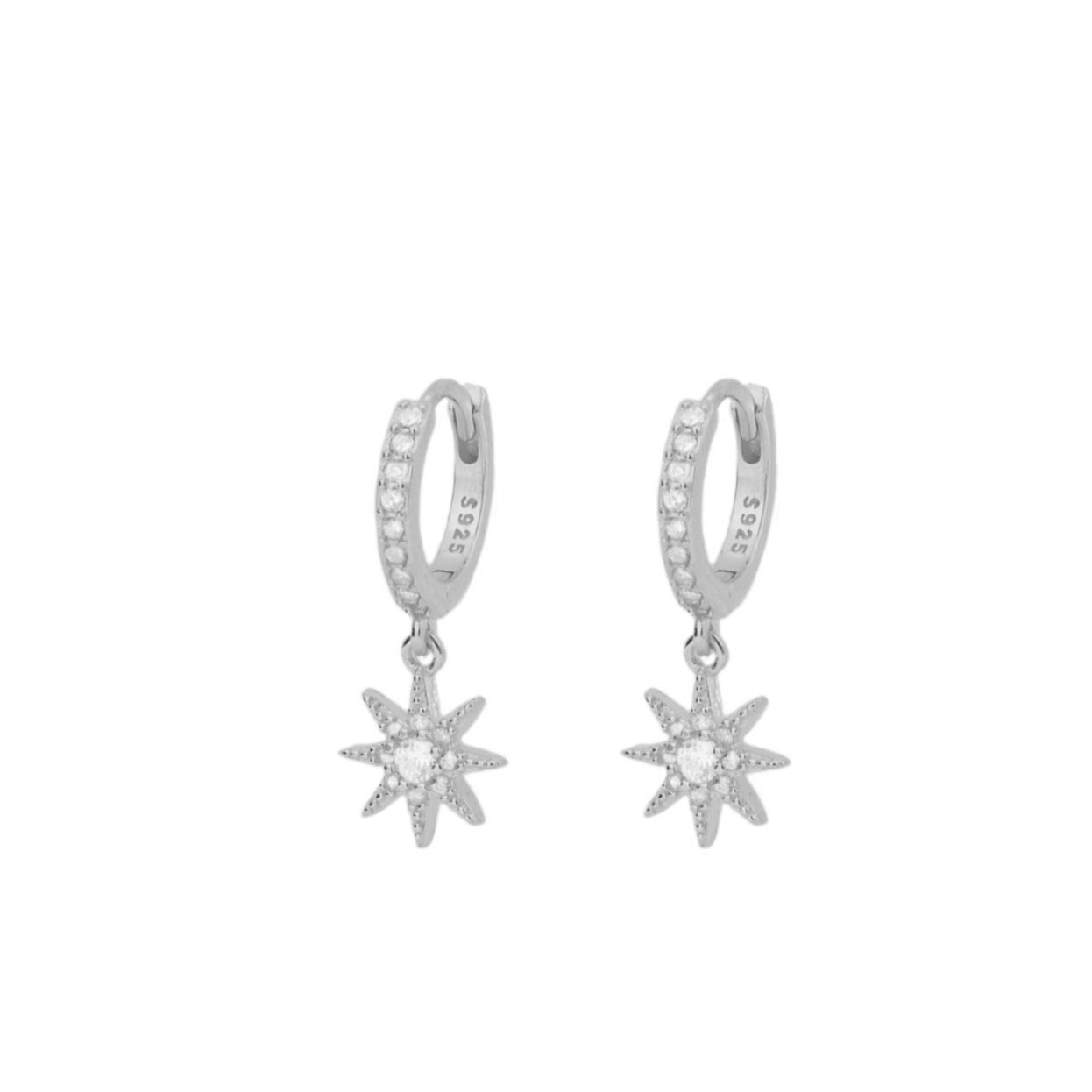 Zirconia star hoop silver - ByMirelae