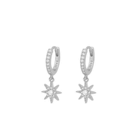 Zirconia star hoop silver - ByMirelae