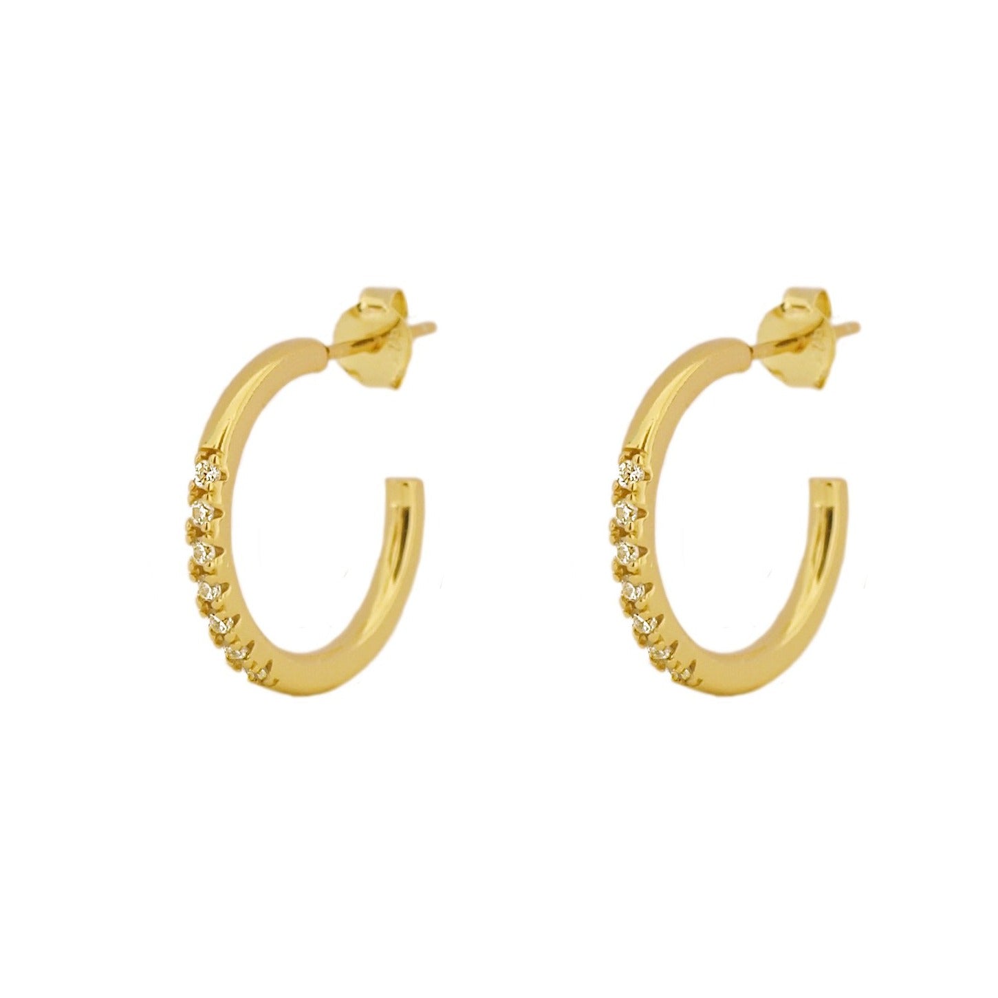 Big zirconia hoop gold - ByMirelae