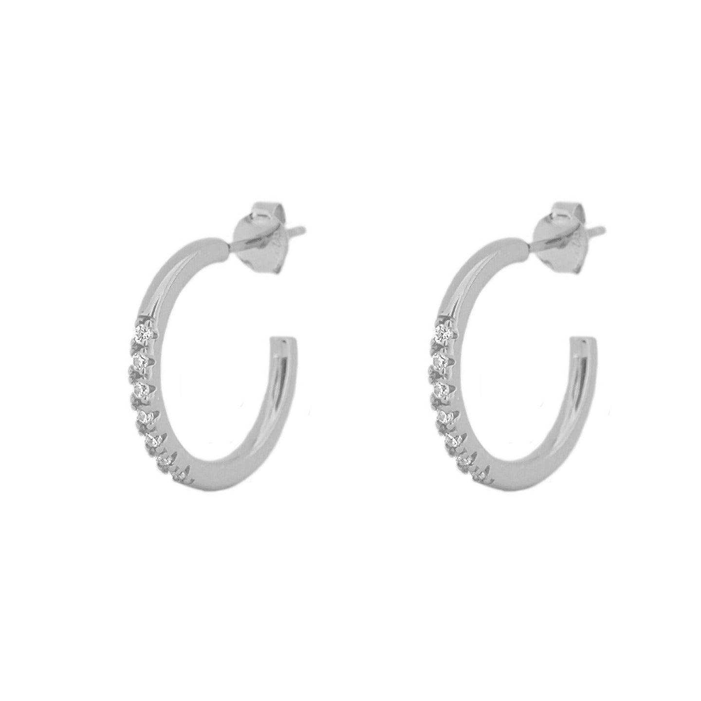 Big zirconia hoop silver - ByMirelae