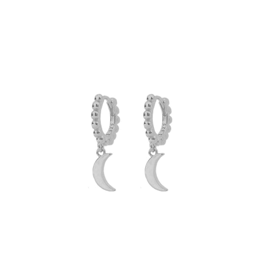Moon dots hoop silver - ByMirelae
