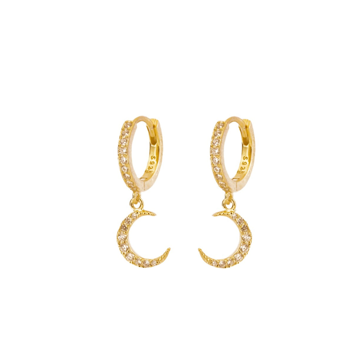 Zirconia moon hoop gold - ByMirelae