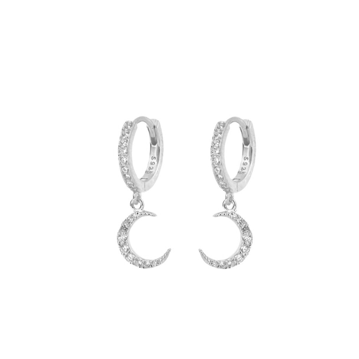 Zirconia moon hoop silver - ByMirelae