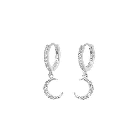 Zirconia moon hoop silver - ByMirelae