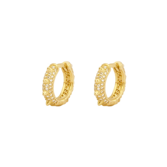Big zirconia spike hoop gold - ByMirelae