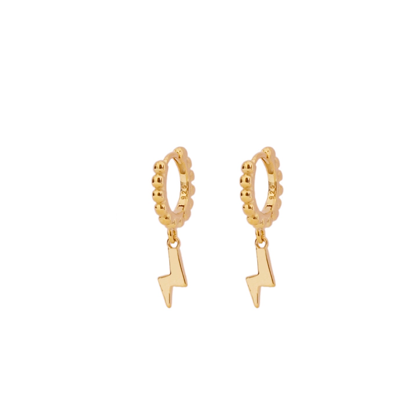 Lightning dots hoop gold - ByMirelae