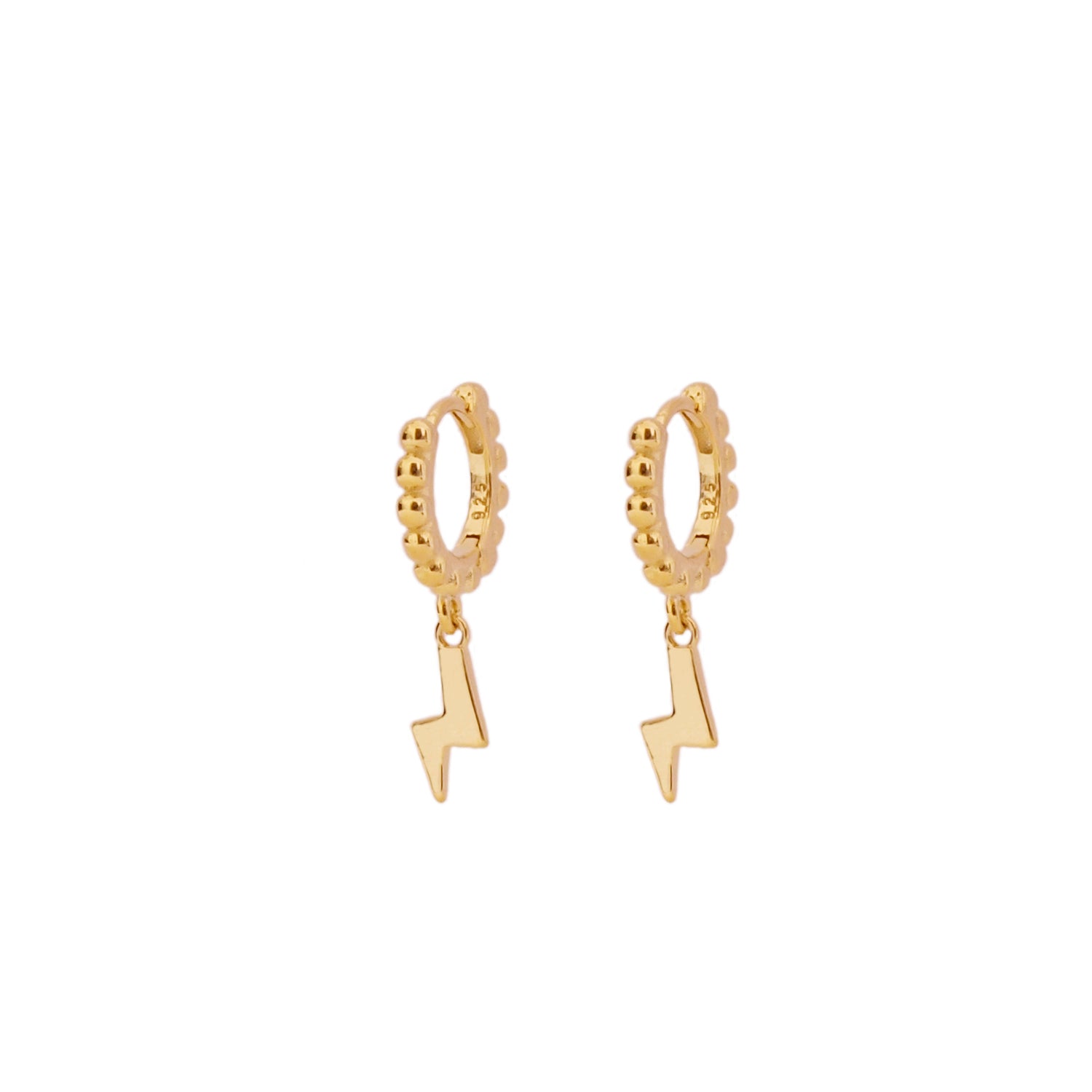 Lightning dots hoop gold - ByMirelae