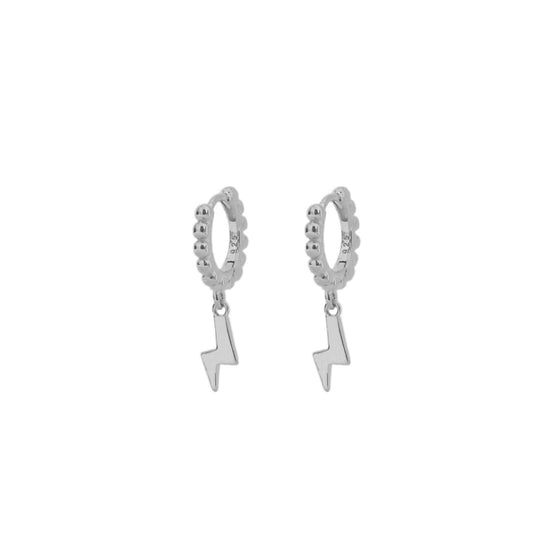 Lightning dots hoop silver - ByMirelae