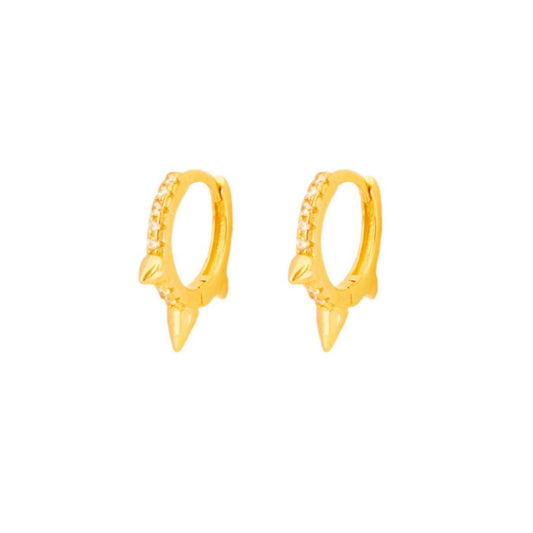 White zirconia spike hoop gold - ByMirelae