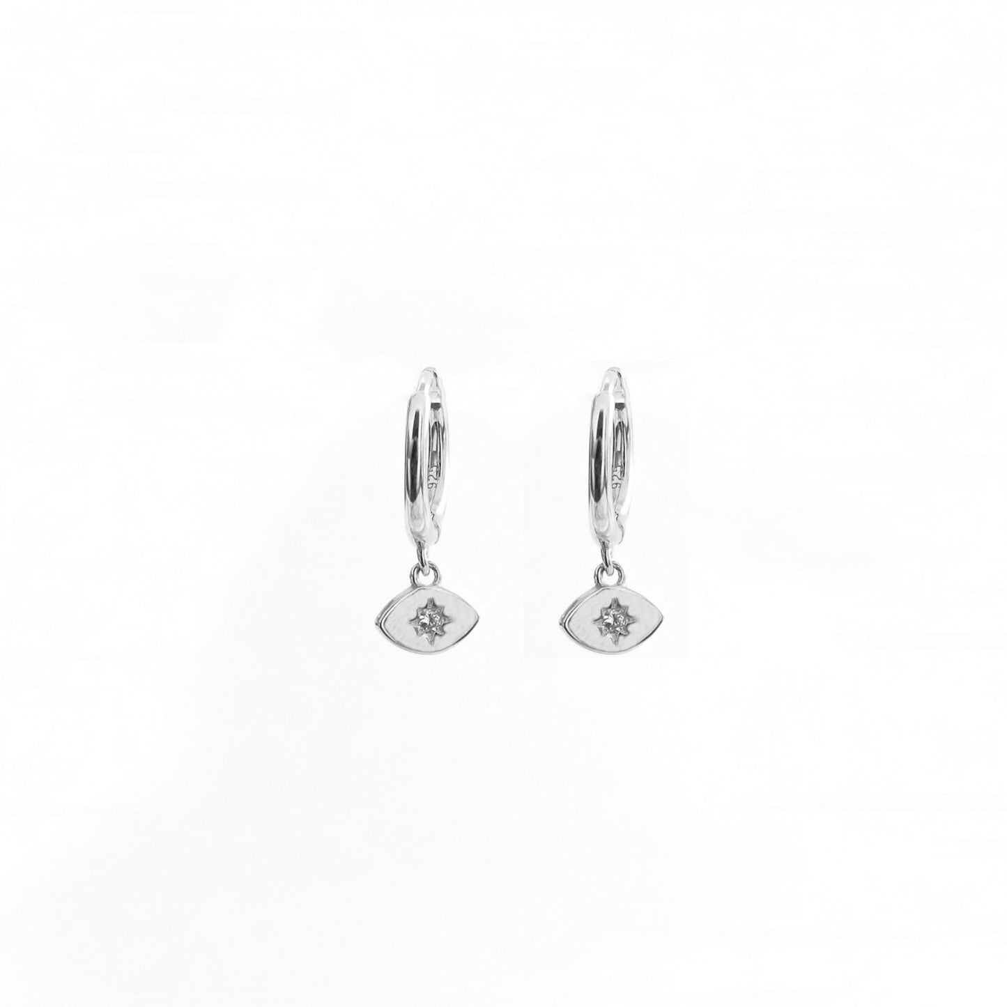 White zirconia eye silver - ByMirelae