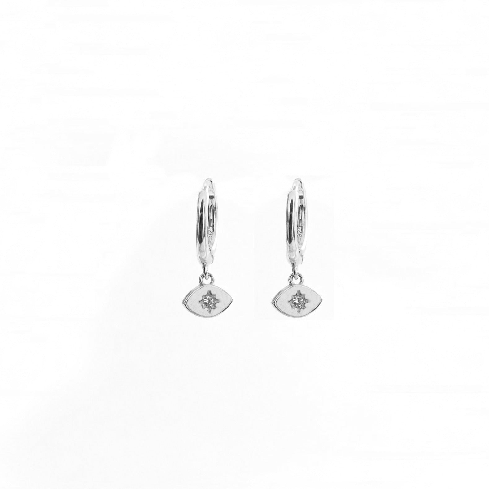 White zirconia eye silver - ByMirelae
