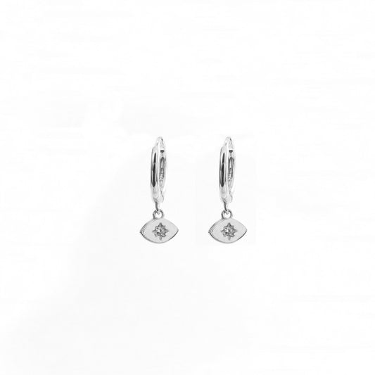White zirconia eye silver - ByMirelae