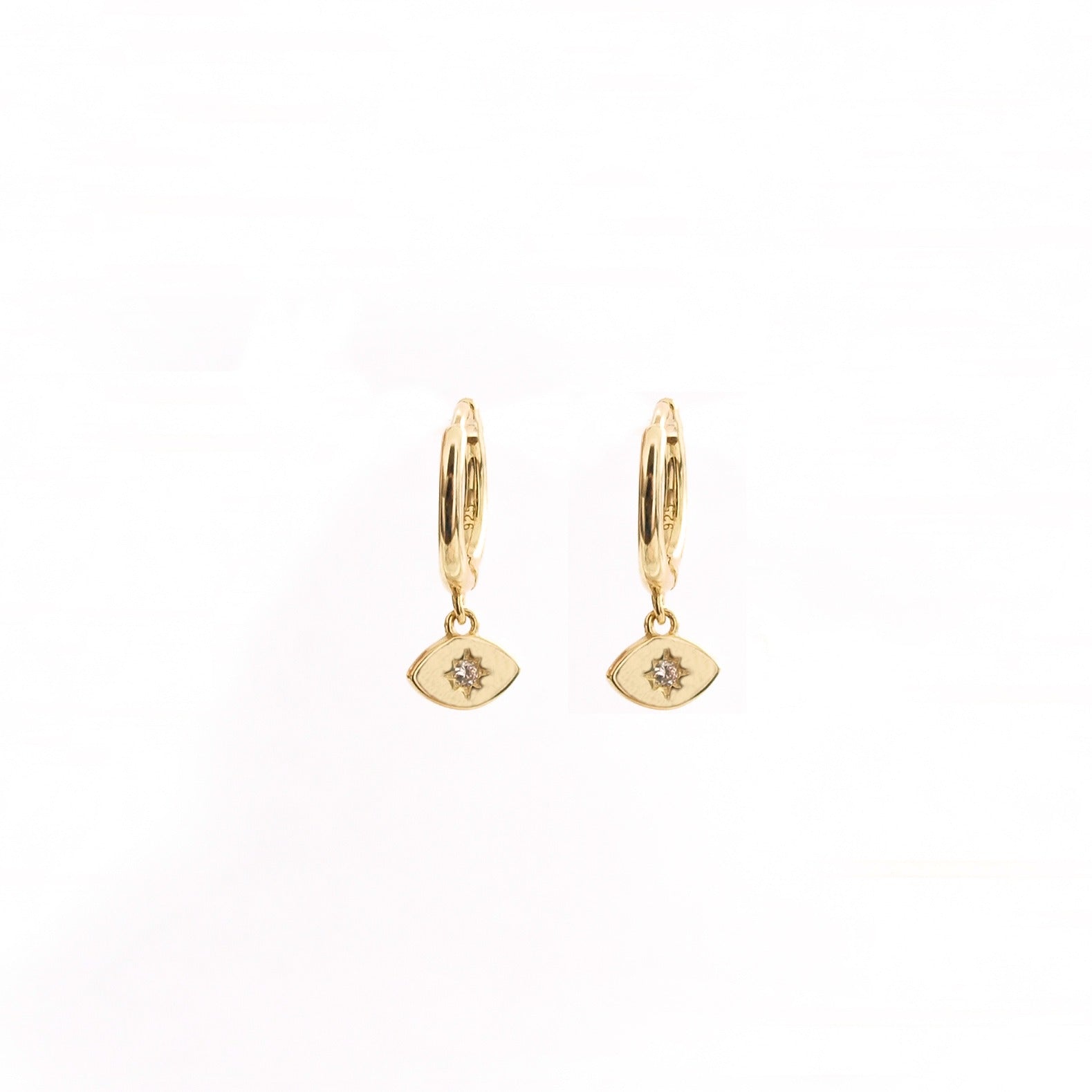 White zirconia eye gold - ByMirelae