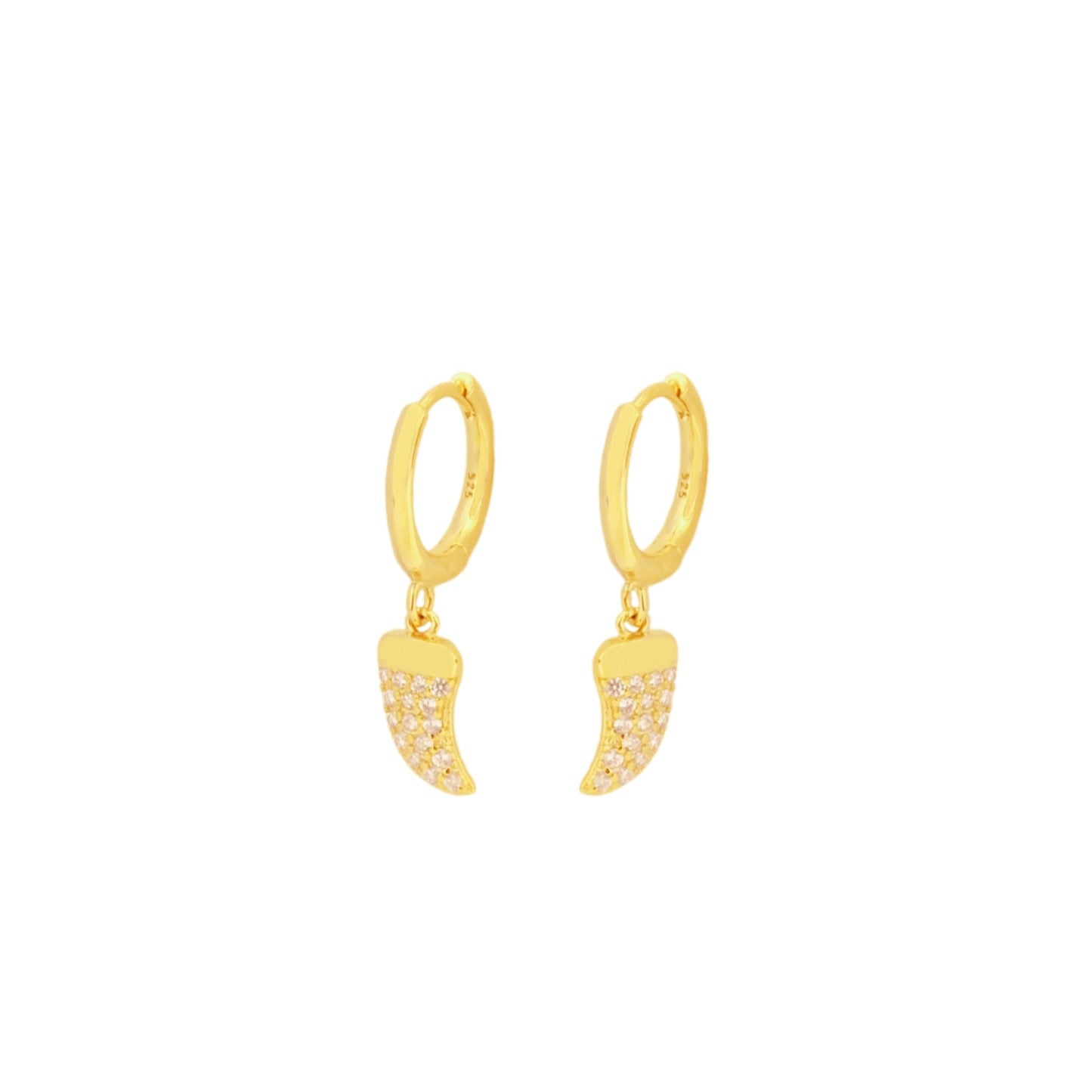 Zirconia horn hoop gold - ByMirelae