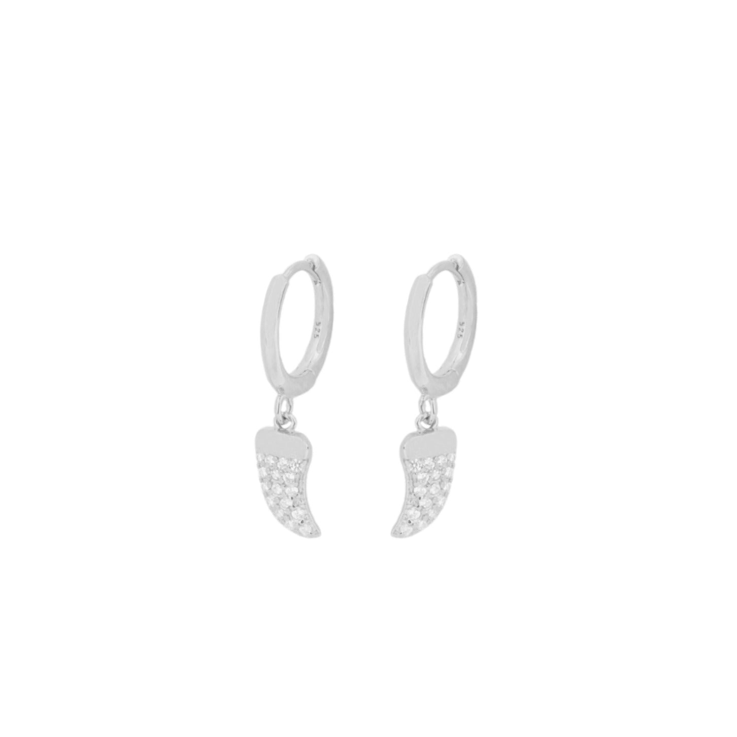Zirconia horn hoop silver - ByMirelae