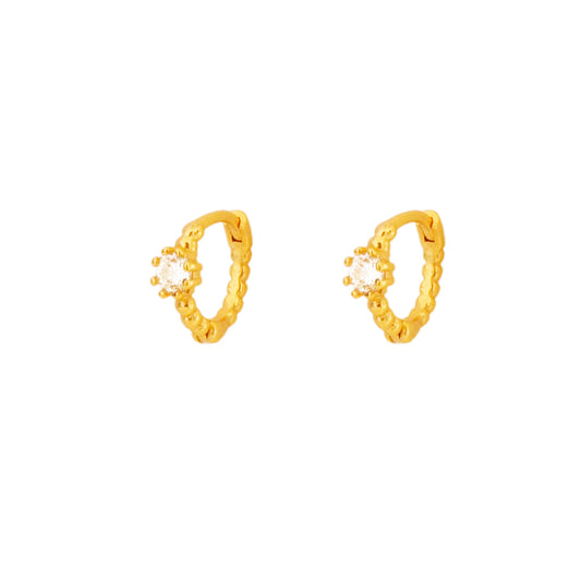 White zirconia shiny hoop gold - ByMirelae