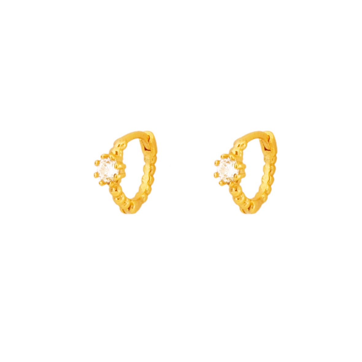 White zirconia shiny hoop gold - ByMirelae