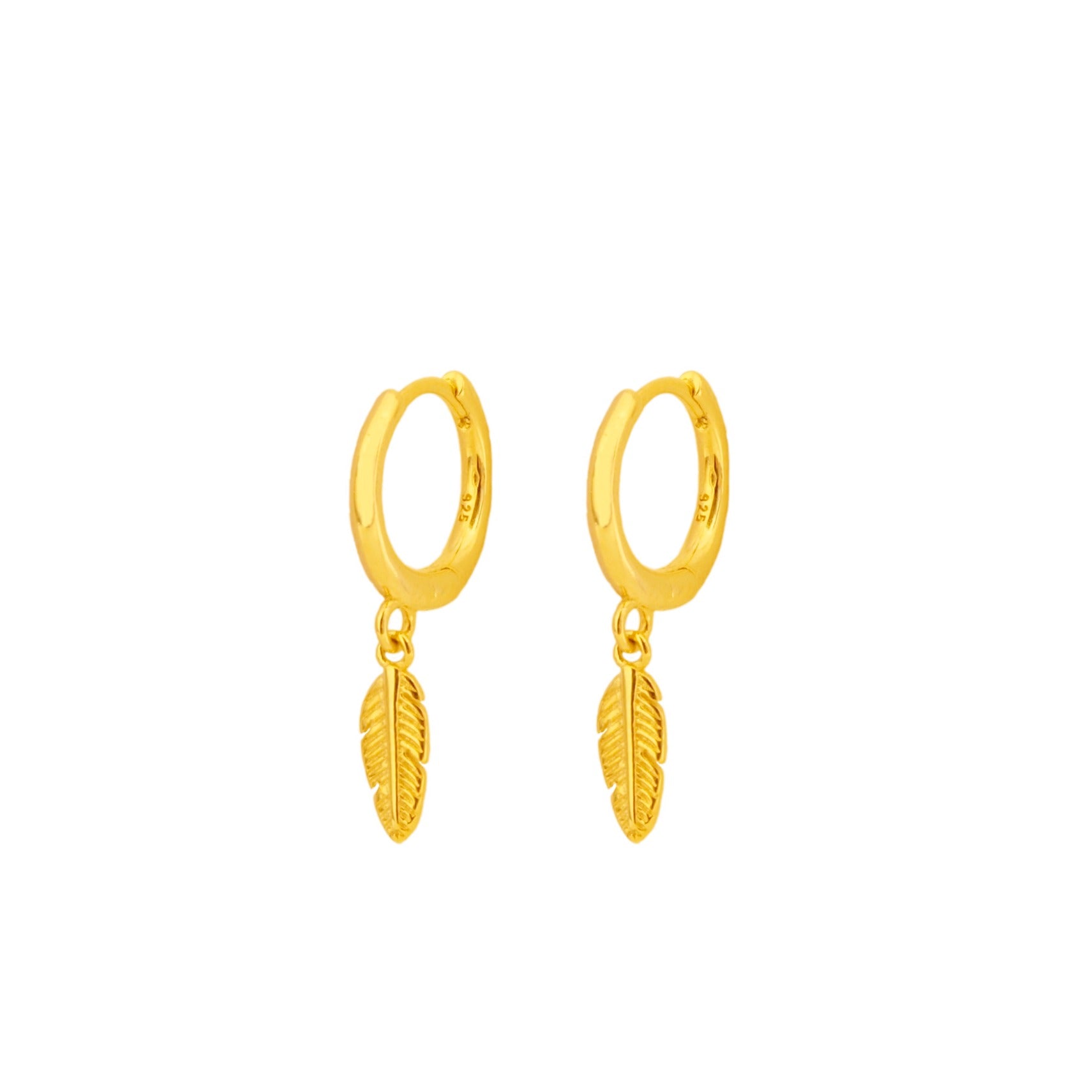 Feather hoop gold - ByMirelae