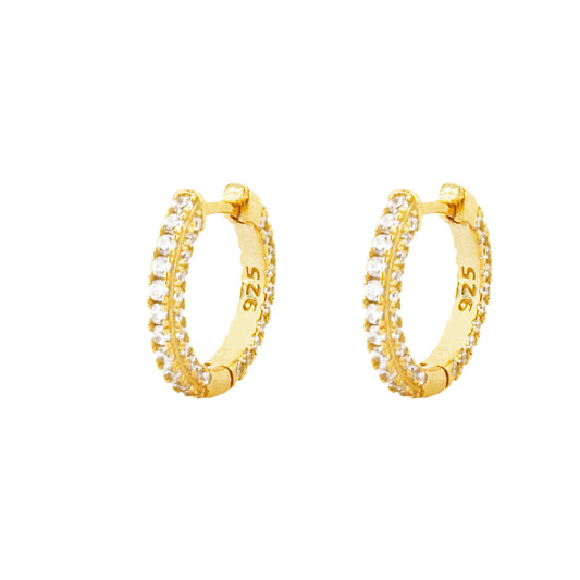 Big white zirconia hoop gold - ByMirelae