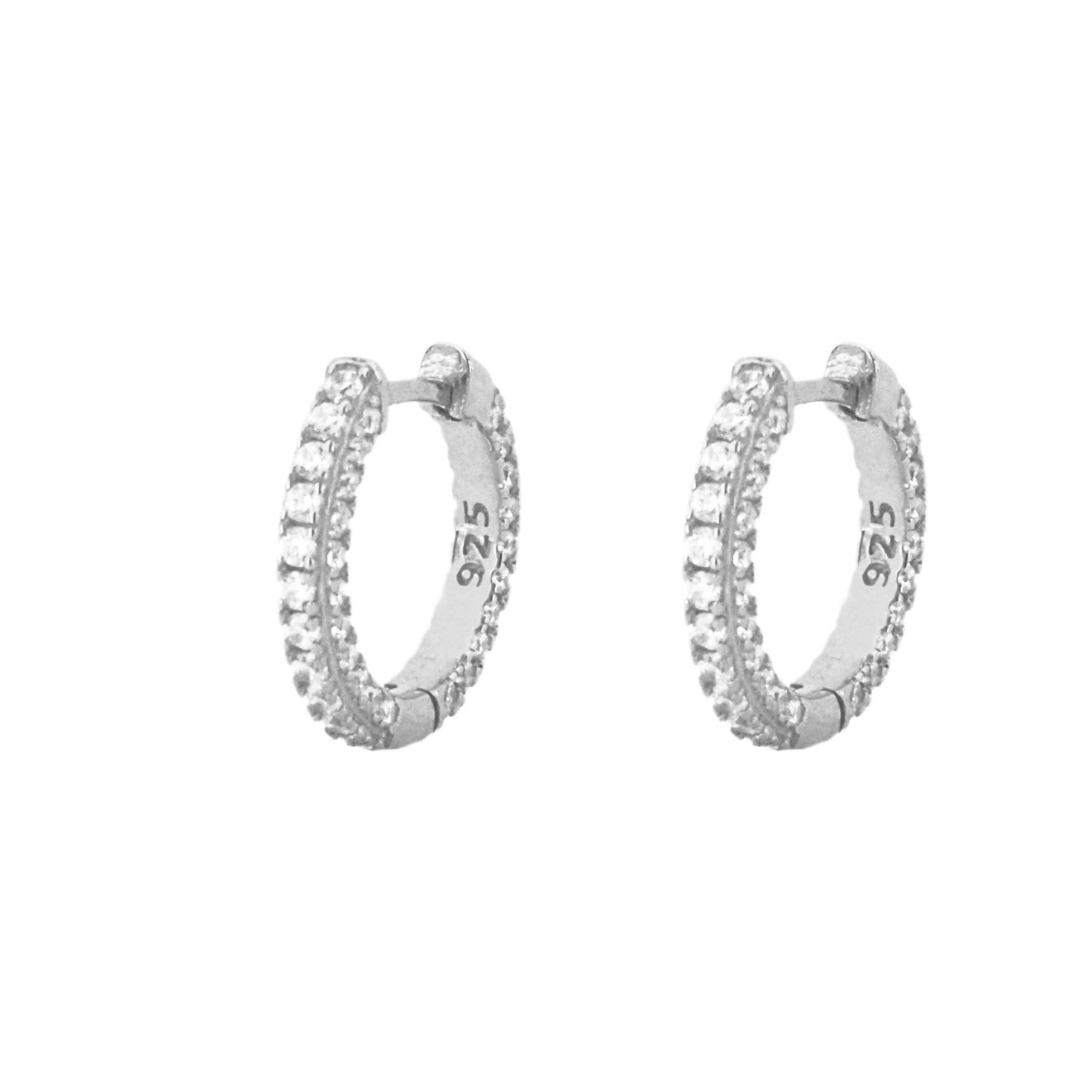Big white zirconia hoop silver - ByMirelae