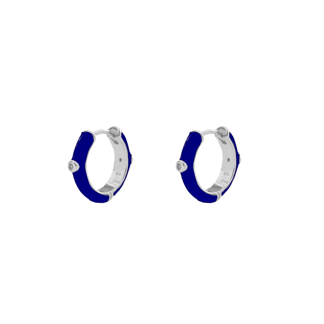 Blue enamel hoop silver - ByMirelae