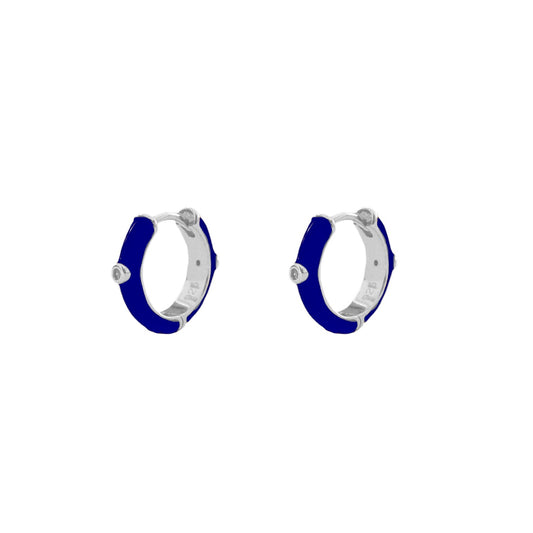 Blue enamel hoop silver - ByMirelae