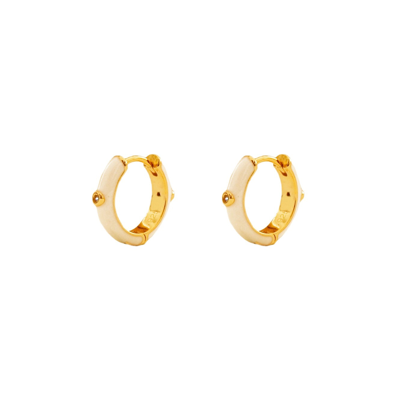 White enamel hoop gold - ByMirelae