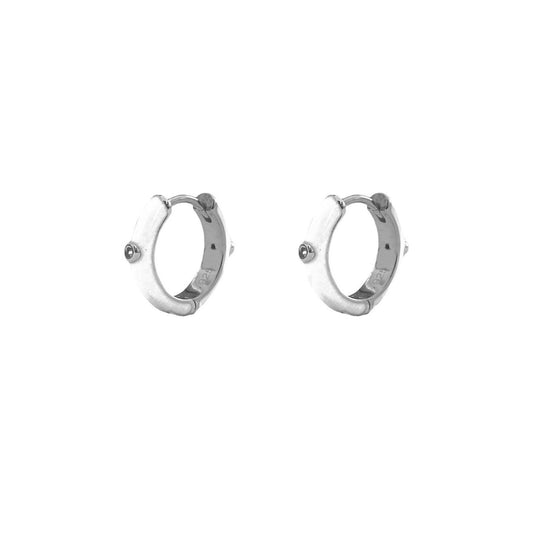 White enamel hoop silver - ByMirelae