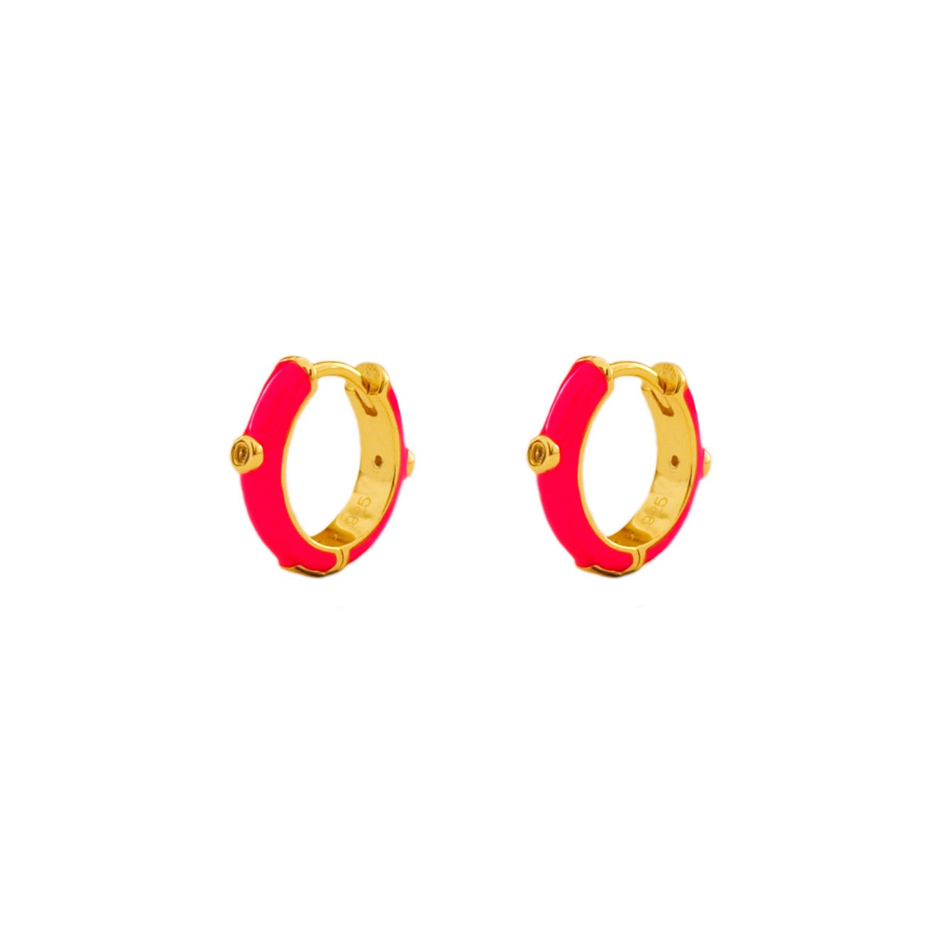 Fucsia enamel hoop gold - ByMirelae