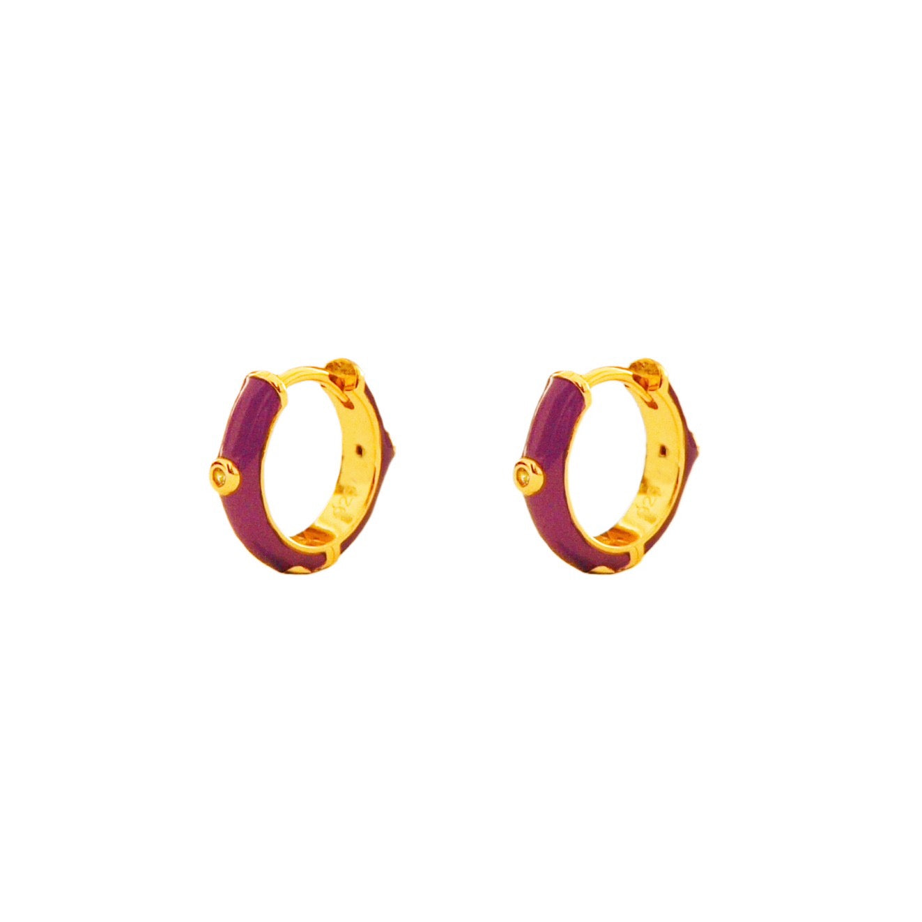 Violet enamel hoop gold - ByMirelae