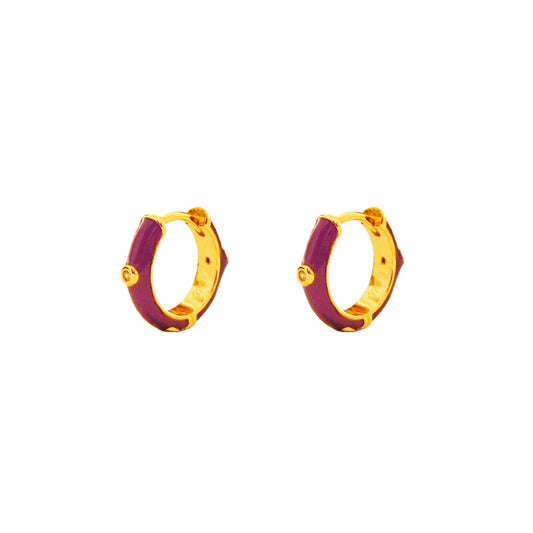 Violet enamel hoop gold - ByMirelae