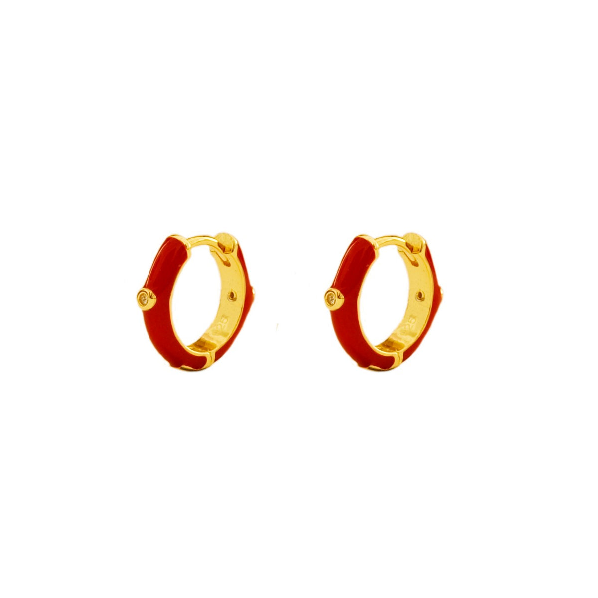Red enamel hoop gold - ByMirelae