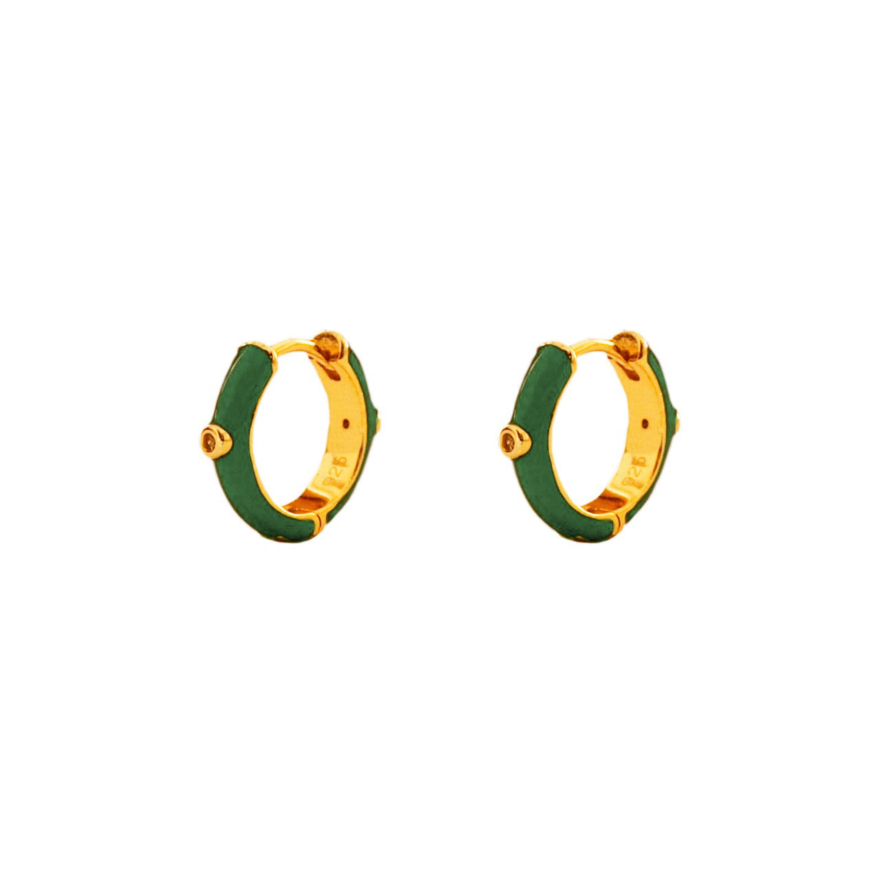 Green enamel hoop gold