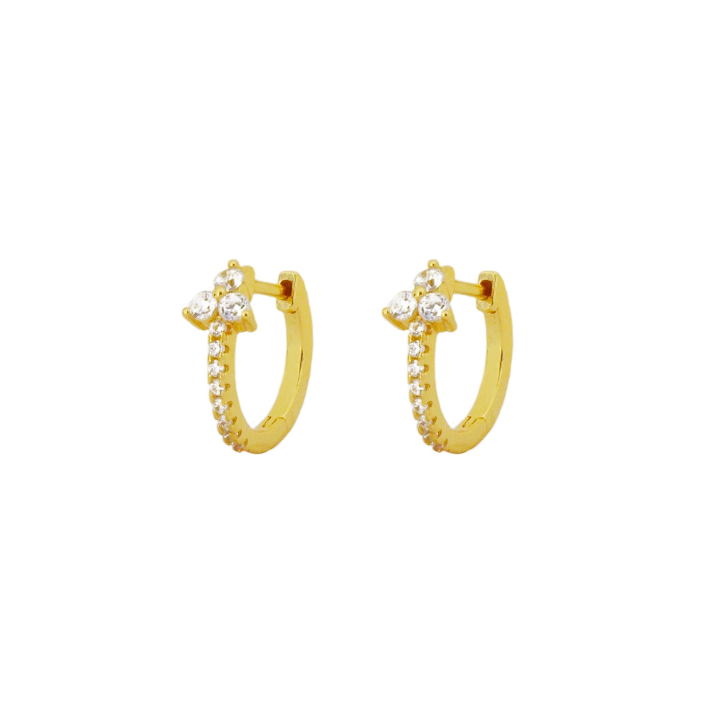 Three zirconia big hoop gold - ByMirelae