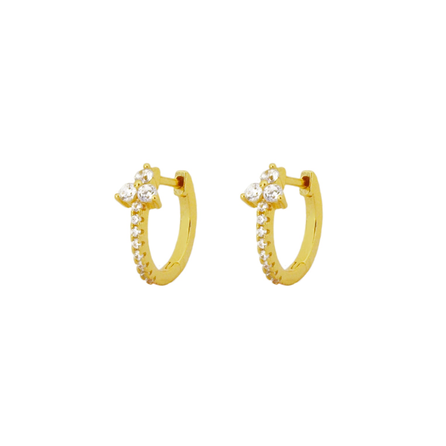 Three zirconia big hoop gold - ByMirelae