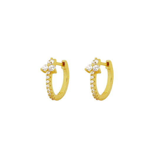 Three zirconia big hoop gold - ByMirelae
