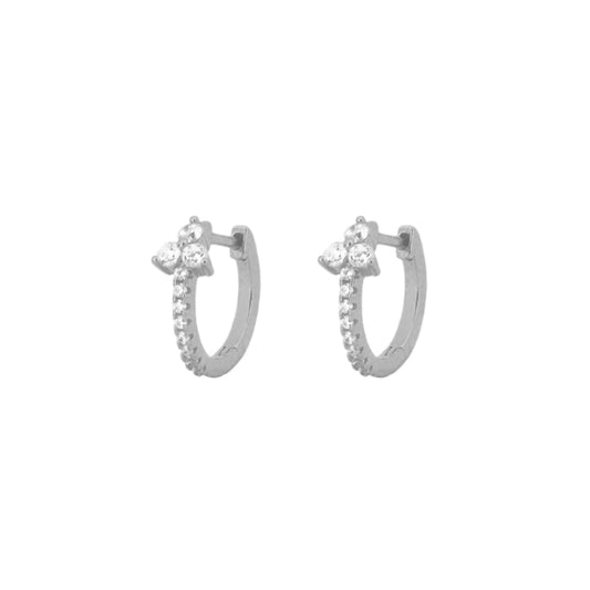 Three zirconia big hoop silver - ByMirelae