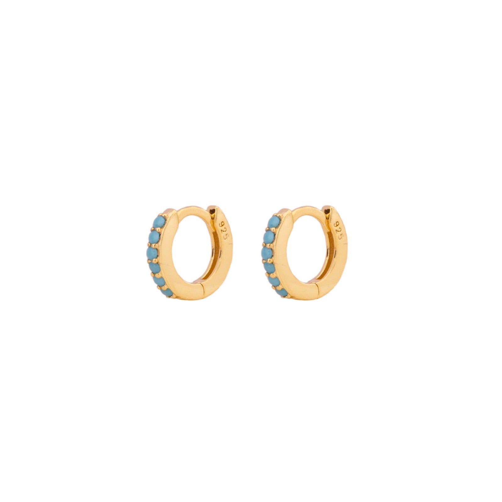 Turquoise mini hoop gold - ByMirelae