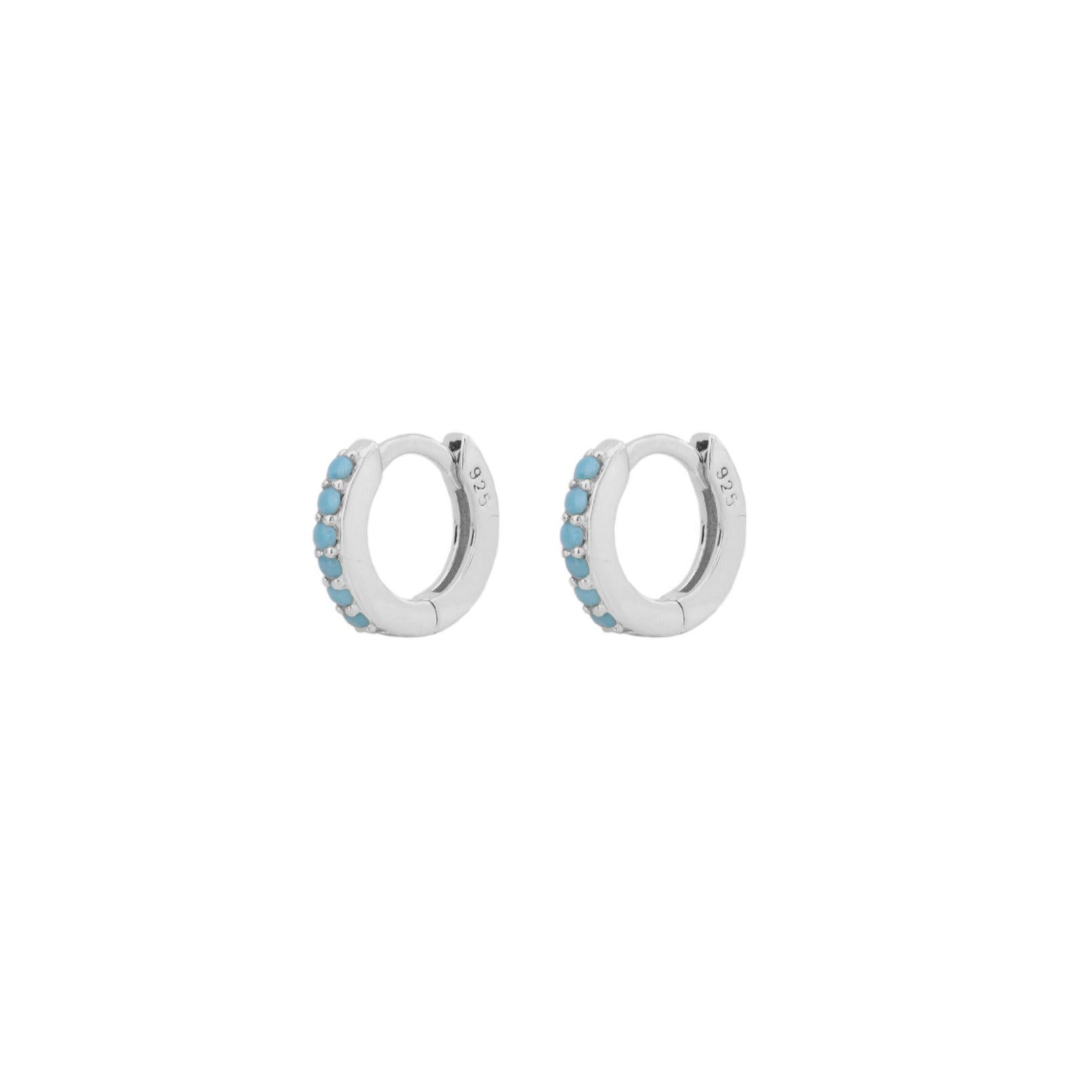 Turquoise mini hoop silver - ByMirelae