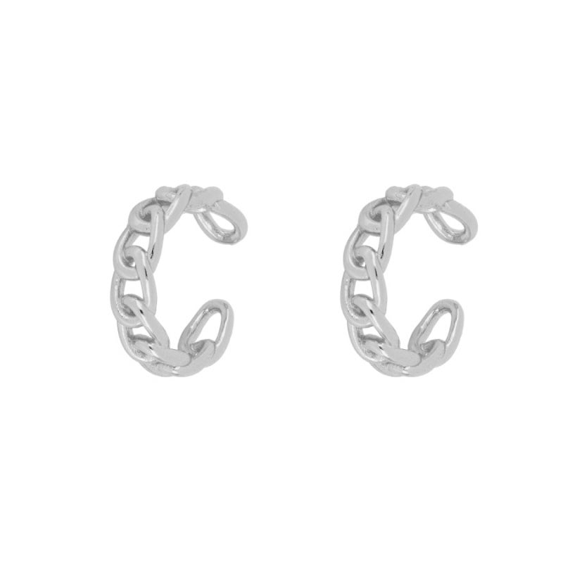 Big chain ear cuff silver